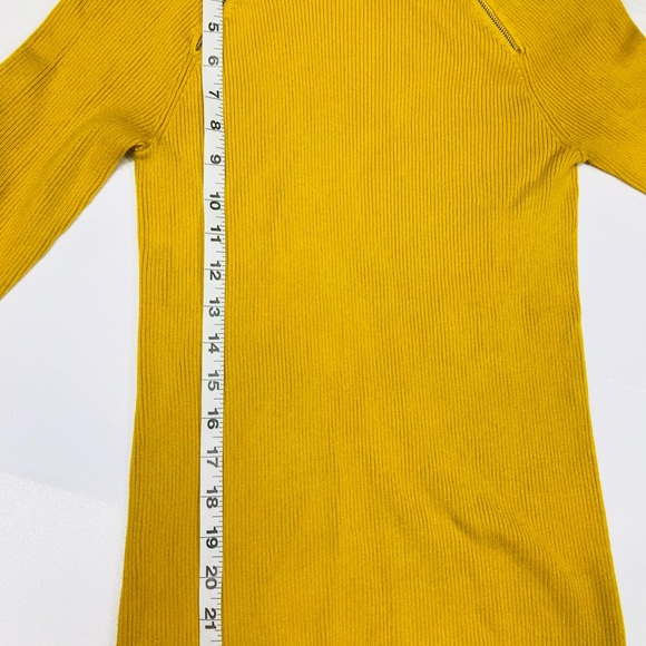 Carmen Marc valvo zipper detailed mustard sweater - Picture 5 of 8